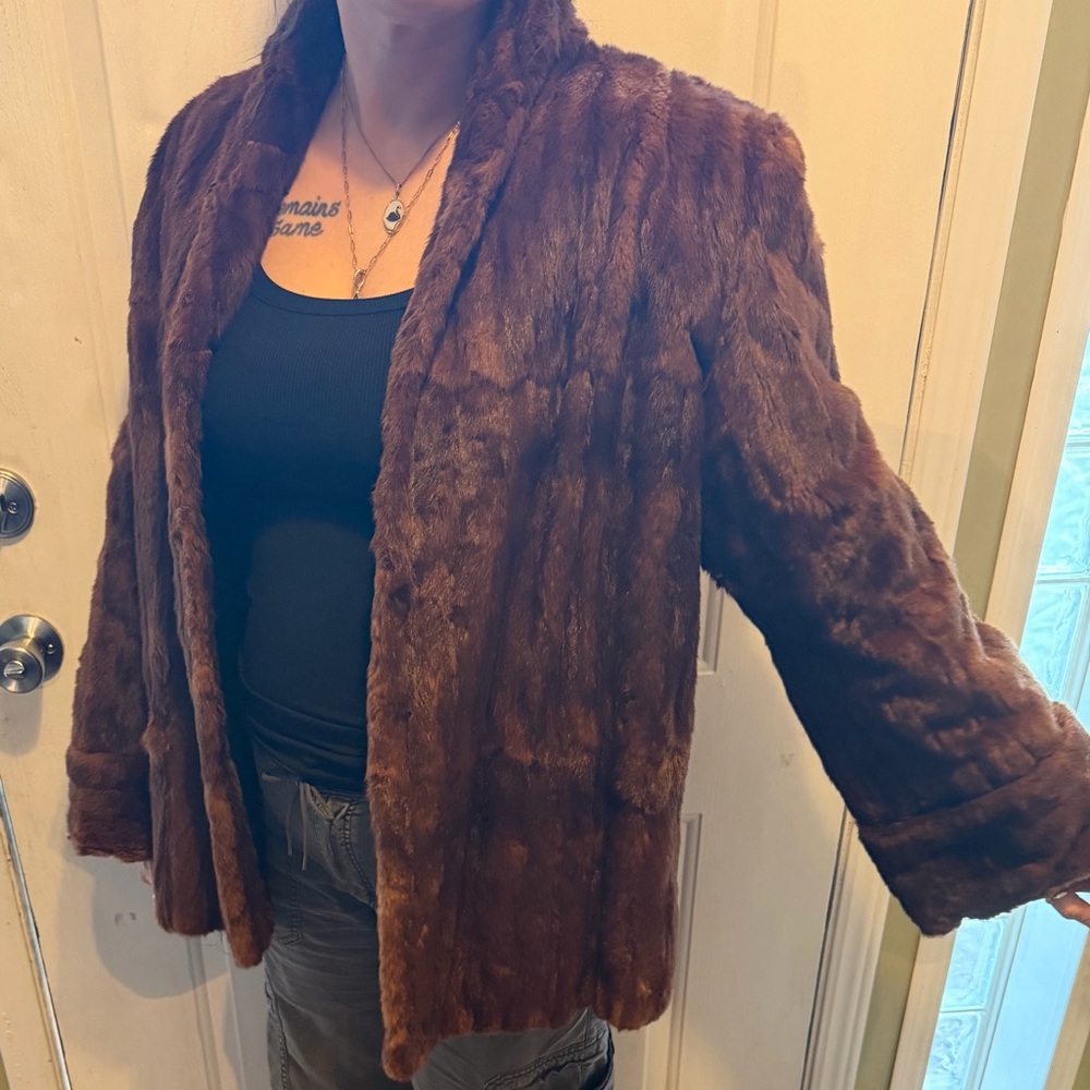 Final Sale!! Bundle! ✨VINTAGE✨ Real Fur (Squirrel/weasel) Coat - Picture 4 of 12